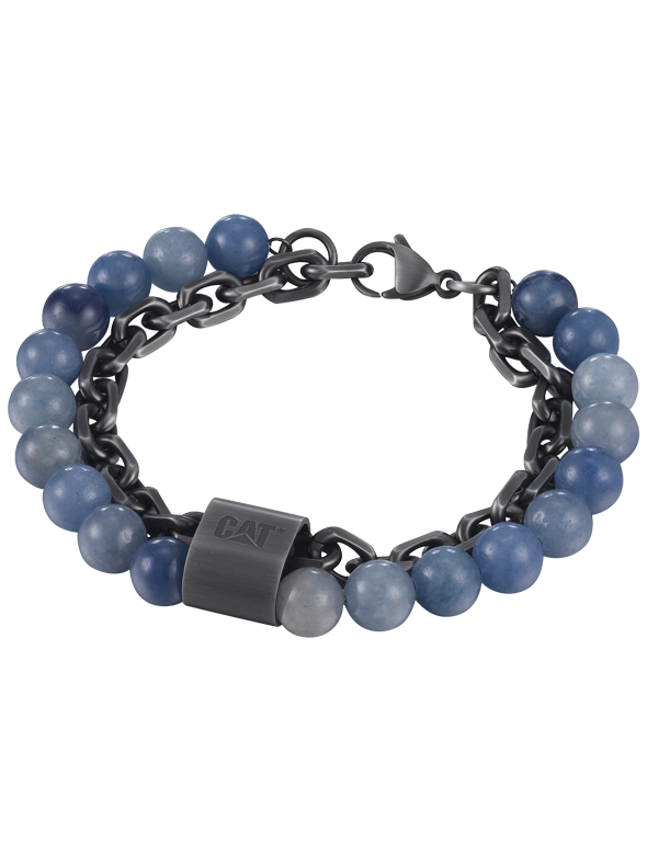 Beads Blue SS Gun Bracelet