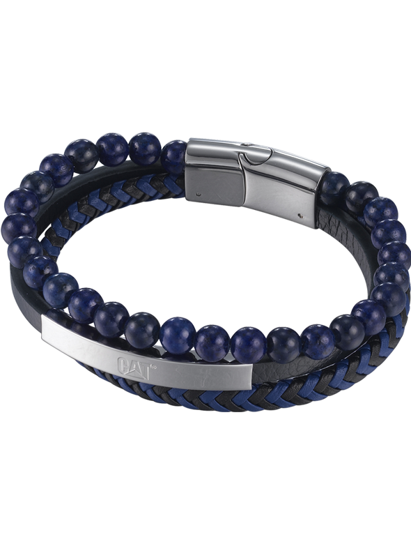 Beads Blue Leather Bracelet